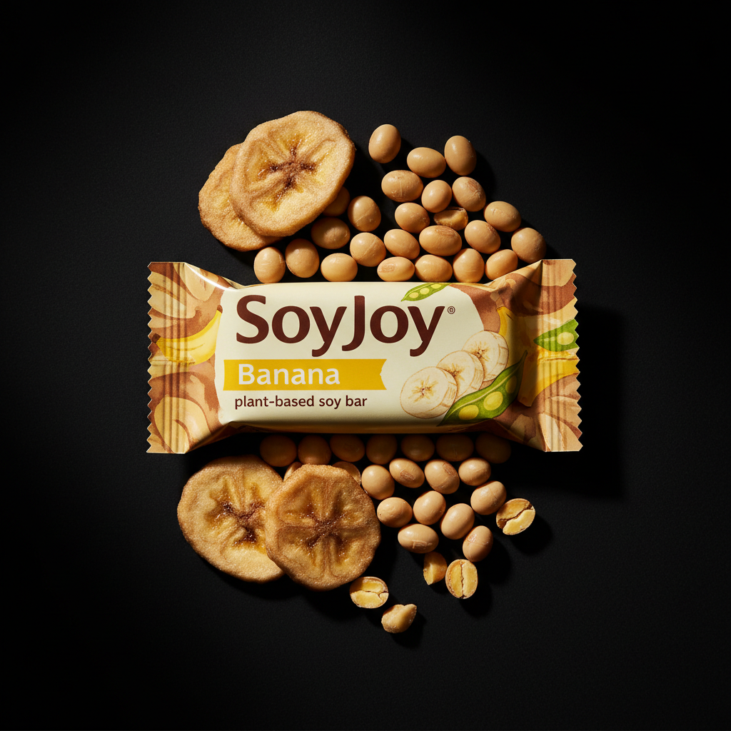 Barre SoyJoy Banane fond noir premium