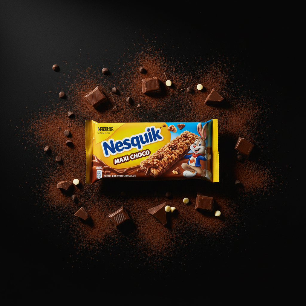 Barre Nesquik Maxi Choco fond noir premium