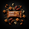 Barre Nakd Caramel fond noir premium